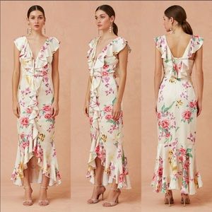 Keepsake Arrows Ruffled Floral Print Gown
